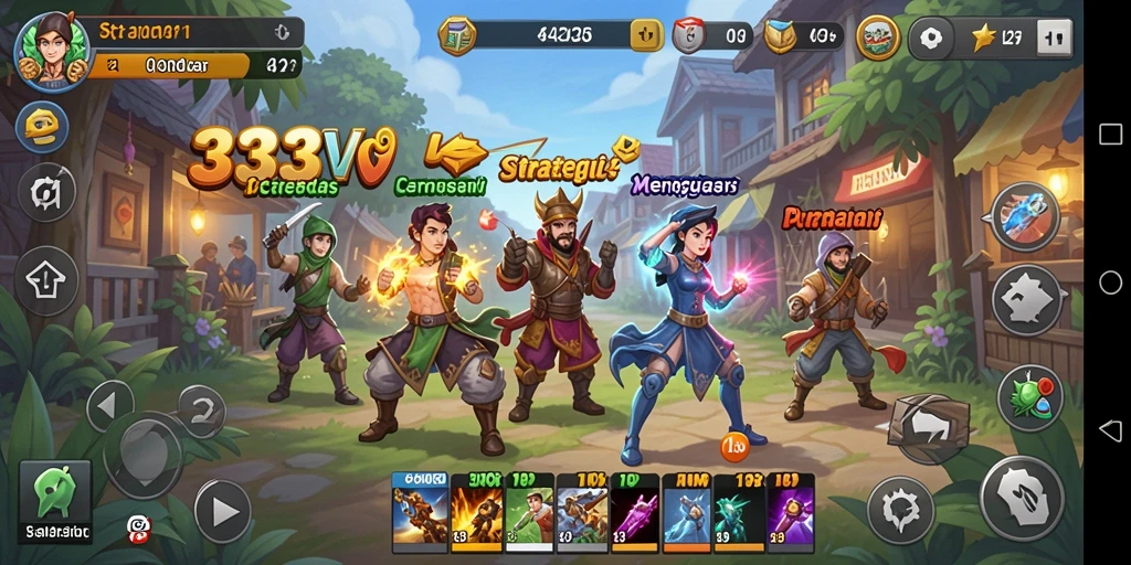 Screenshot permainan 333V menampilkan momen strategi yang intens.