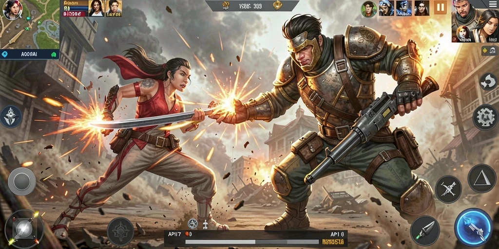 Screenshot menampilkan aksi seru dalam gameplay API77.