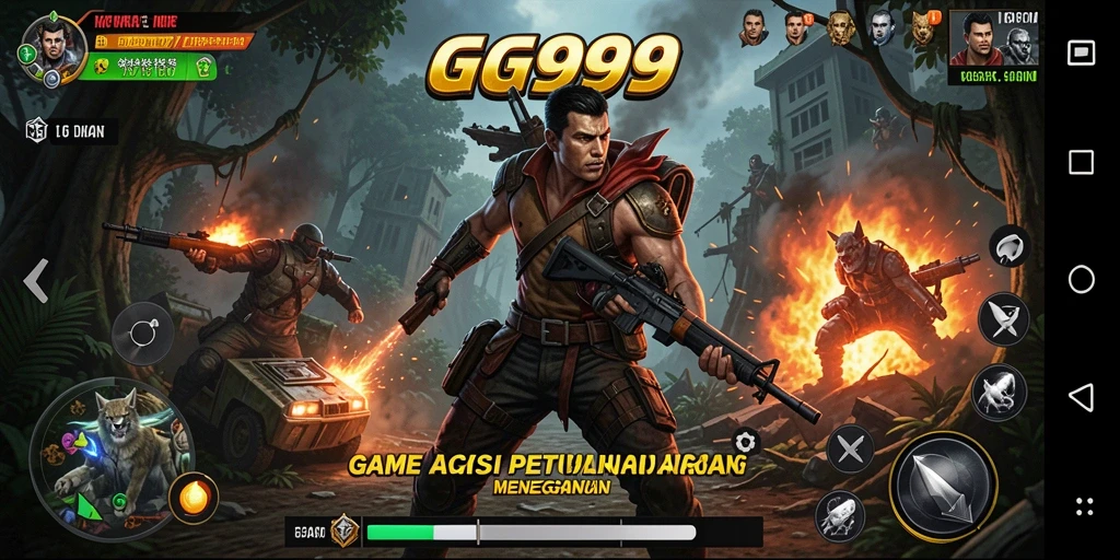 Tampilan gameplay menegangkan dalam GG999 dengan aksi seru.
