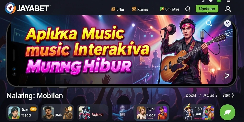 Screenshot JAYABET menampilkan antarmuka pengguna yang menarik dan fitur musik interaktif.
