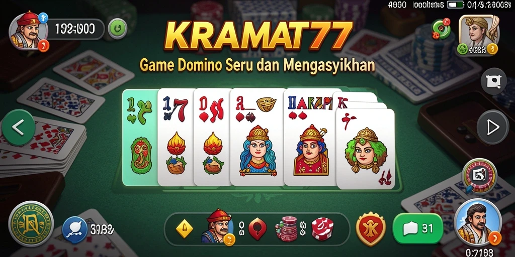 Tampilan utama gameplay KRAMAT77 dengan papan Domino yang menarik.