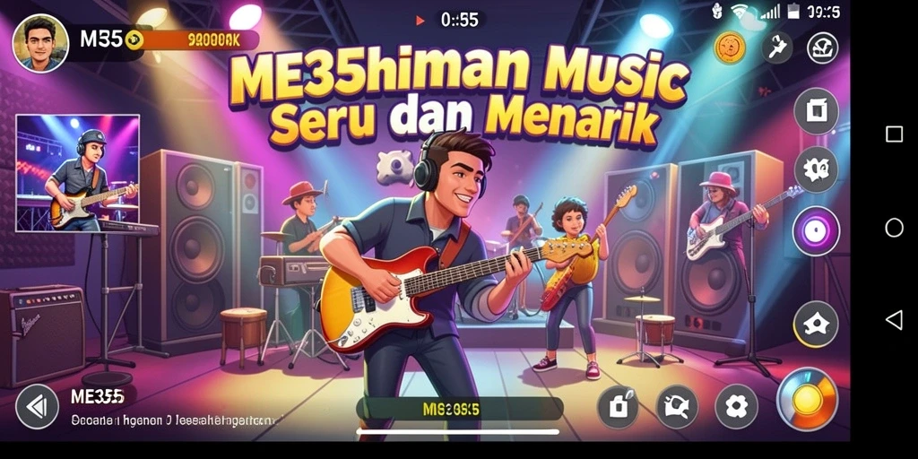 Tampilan gameplay seru di ME355 saat Anda memainkan lagu favorit.
