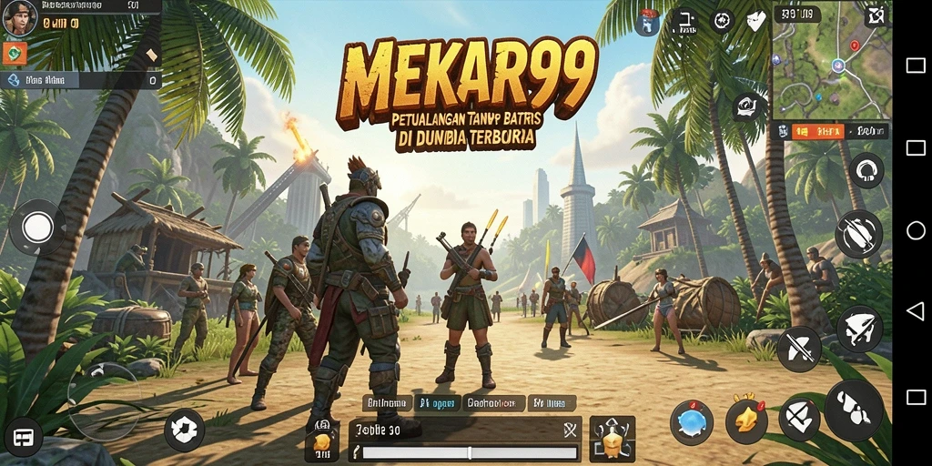 Screenshot gameplay MEKAR99 menampilkan dunia terbuka yang luas dan indah.