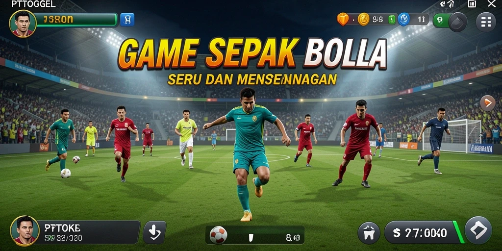 Tampilan gameplay menarik dari PTTOGEL, siap untuk aksi sepak bola.