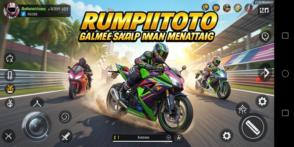Tampilan aksi seru dalam balapan motor RUMPITOTO.
